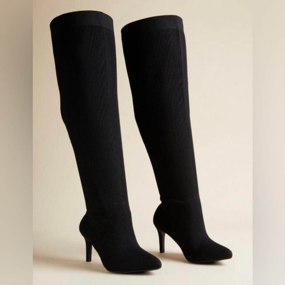 NWT Torrid women’s WW calf knit stiletto over the knee boots